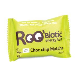 ROOBALL PROBIOTIC CHOC CHIP & MATCHA RAW ORGANIC ENERGY BALL